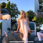 Bunny Lou Car Action mit Bunny Squirt heiße Dildo Show auf der Motorhaube